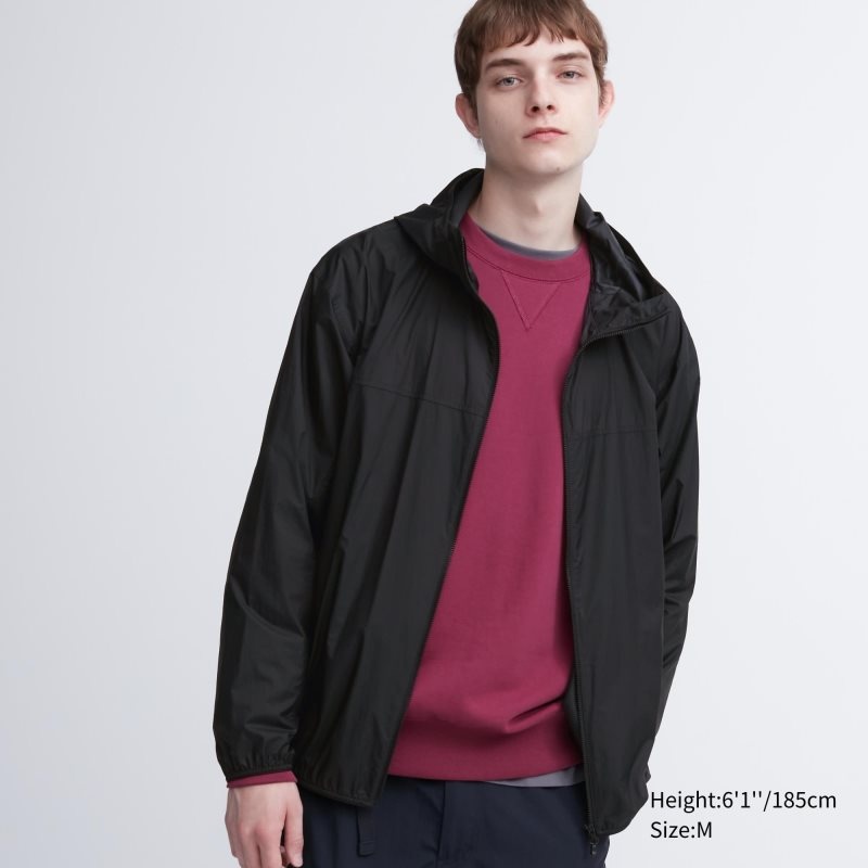 Uniqlo Pocketable Uv Protection 3d Cut Parka Herr Svarta | 5898736