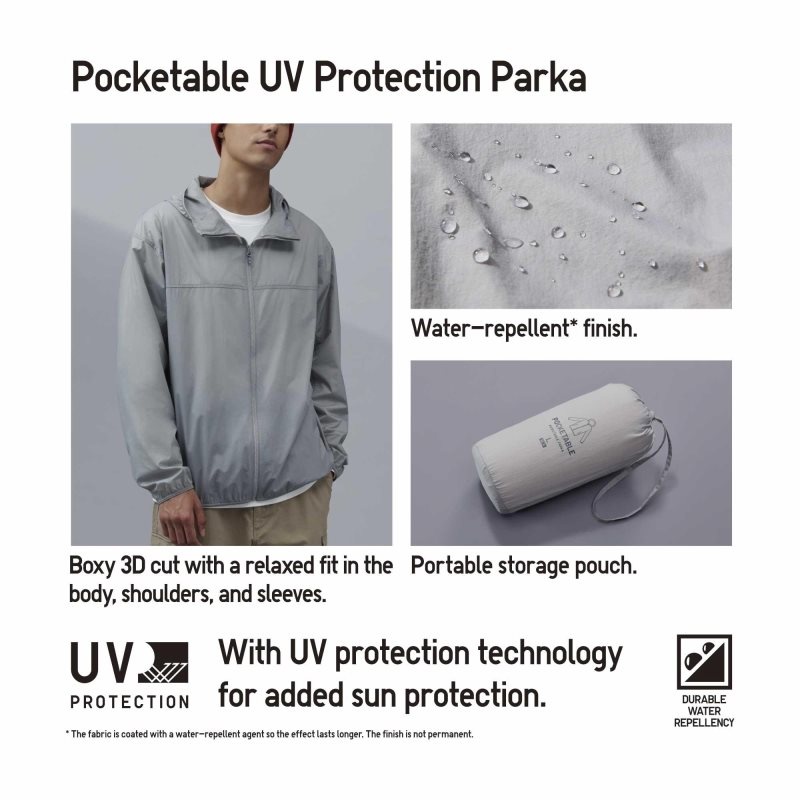 Uniqlo Pocketable Uv Protection 3d Cut Parka Herr Gula | 8750977
