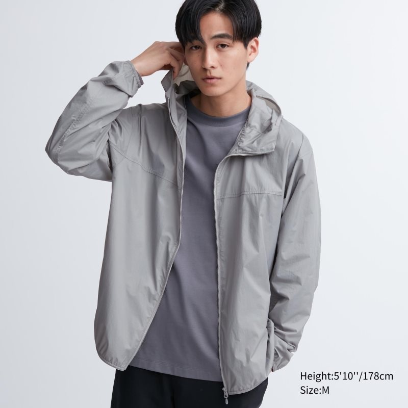 Uniqlo Pocketable Uv Protection 3d Cut Parka Herr Grå | 4038131
