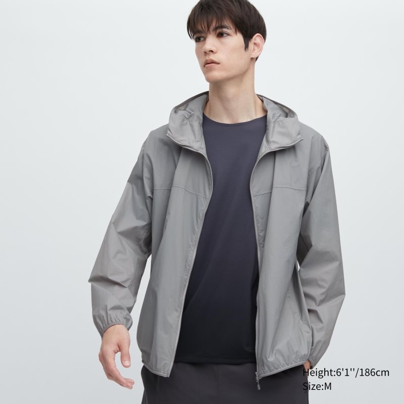 Uniqlo Pocketable Uv Protection 3d Cut Parka Herr Grå | 1402906