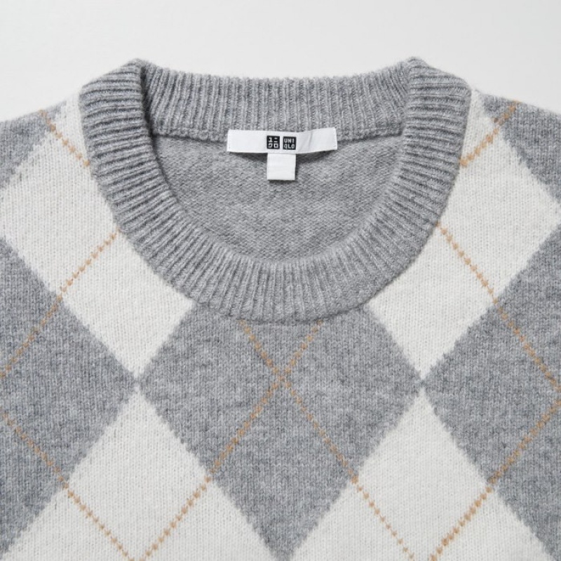 Uniqlo Premium Lambswool Long-Sleeve Crew Neck Tröjor Dam Grå | 8258195
