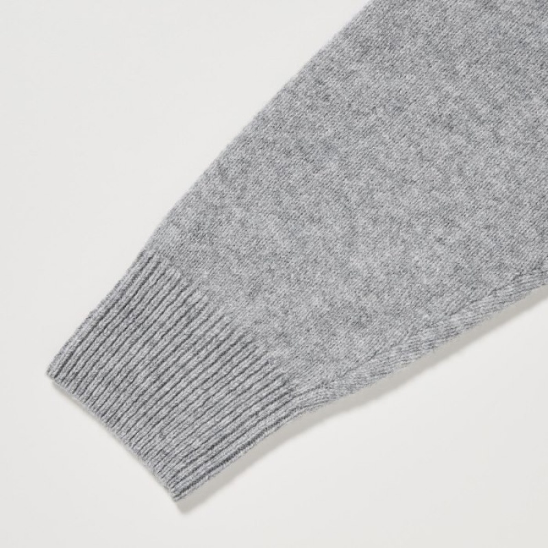 Uniqlo Premium Lambswool Long-Sleeve Crew Neck Tröjor Dam Grå | 8258195