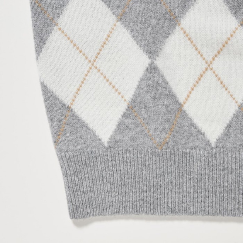 Uniqlo Premium Lambswool Long-Sleeve Crew Neck Tröjor Dam Grå | 8258195