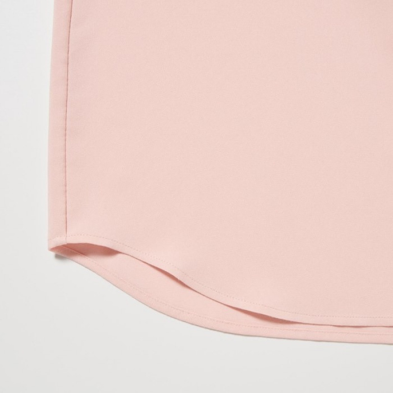 Uniqlo Rayon Long-Sleeve Blus Dam Rosa | 7212547