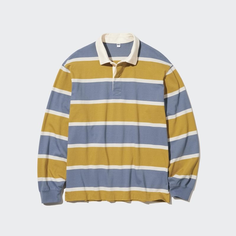 Uniqlo Rugger Long-sleeve Piketröja Herr Gula | 9566278