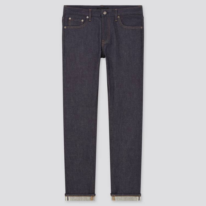 Uniqlo Selvedge Stretch Slim Fit Jeans Herr Marinblå | 2224360