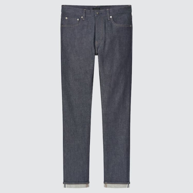 Uniqlo Selvedge Stretch Slim Fit Jeans Herr Marinblå | 9129188