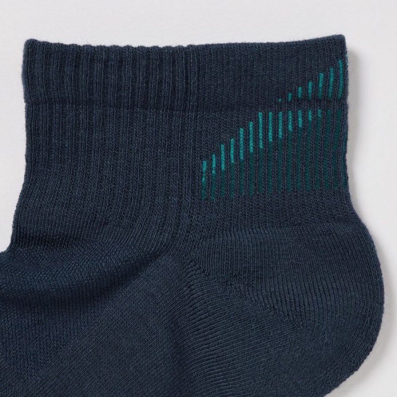Uniqlo Short 3 Pack Sports/Piled Strumpor Dam Marinblå | 6785295