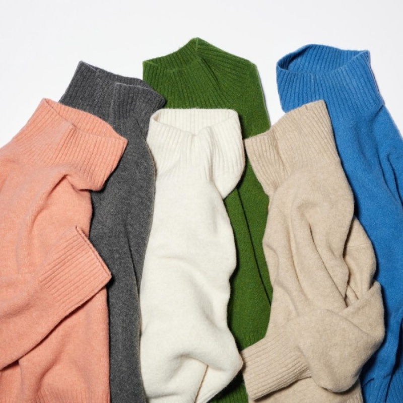 Uniqlo Souffle Yarn High Neck Long-Sleeve Tröjor Dam Grå | 9224755