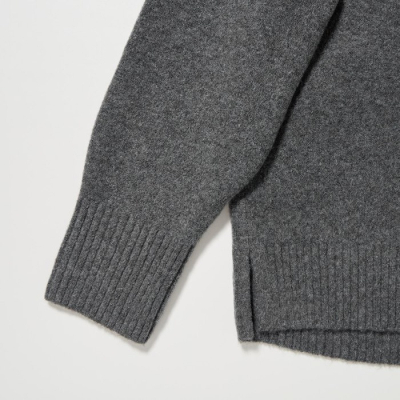 Uniqlo Souffle Yarn High Neck Long-Sleeve Tröjor Dam Grå | 9224755