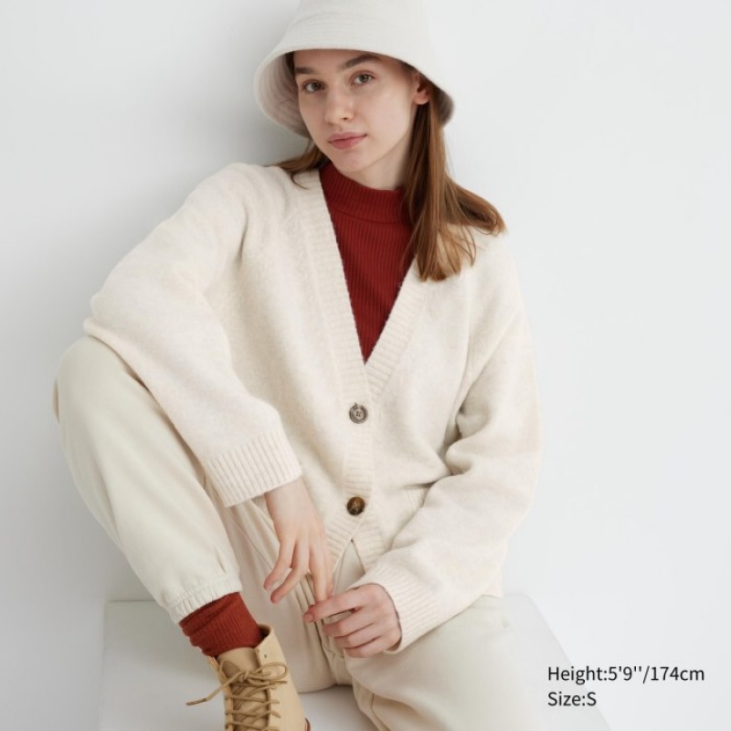 Uniqlo Souffle Yarn Short Kofta Dam Vita | 1426180