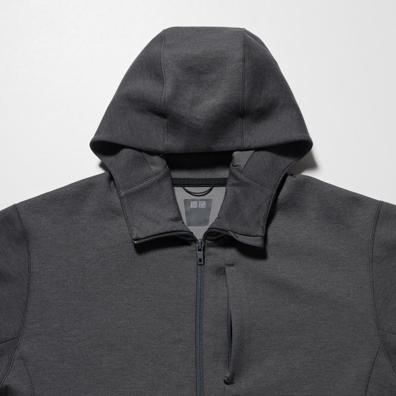 Uniqlo Stretch Dry Sweat Long-sleeve Full-zip Hoodie Herr Grå | 5054723