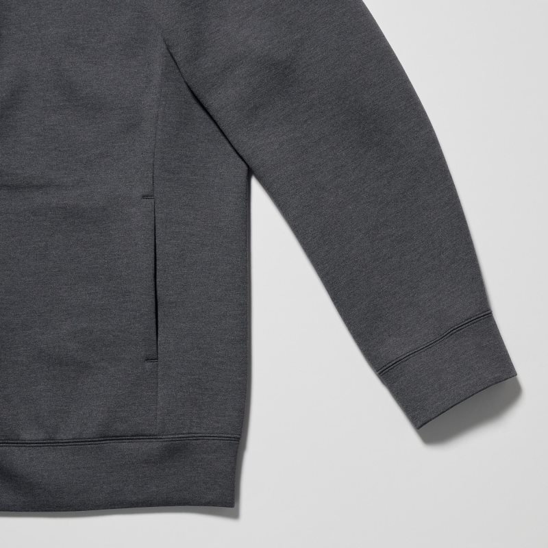 Uniqlo Stretch Dry Sweat Long-sleeve Full-zip Hoodie Herr Grå | 5054723