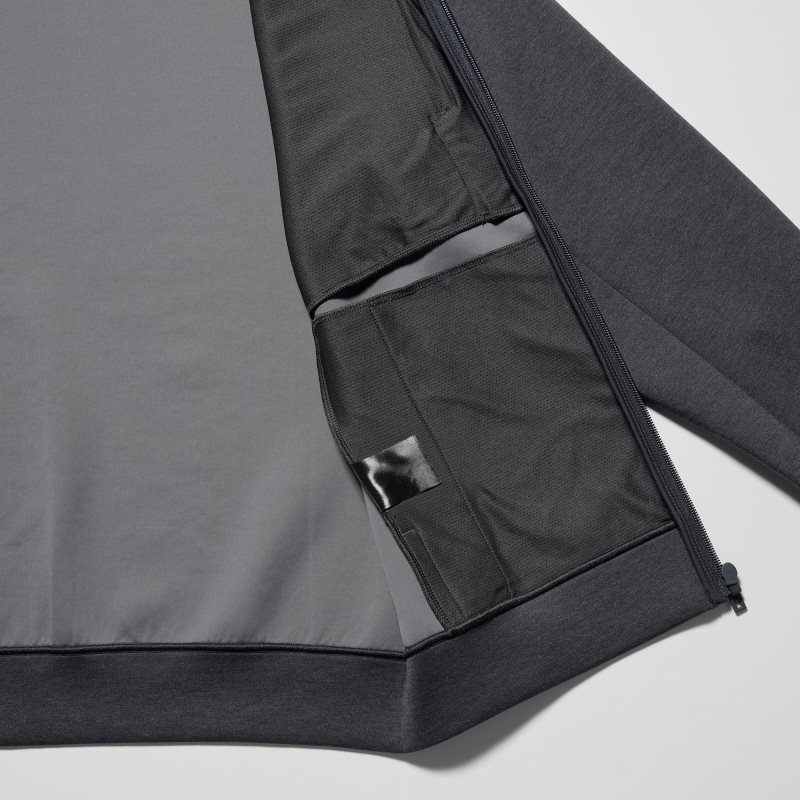 Uniqlo Stretch Dry Sweat Long-sleeve Full-zip Hoodie Herr Grå | 5054723