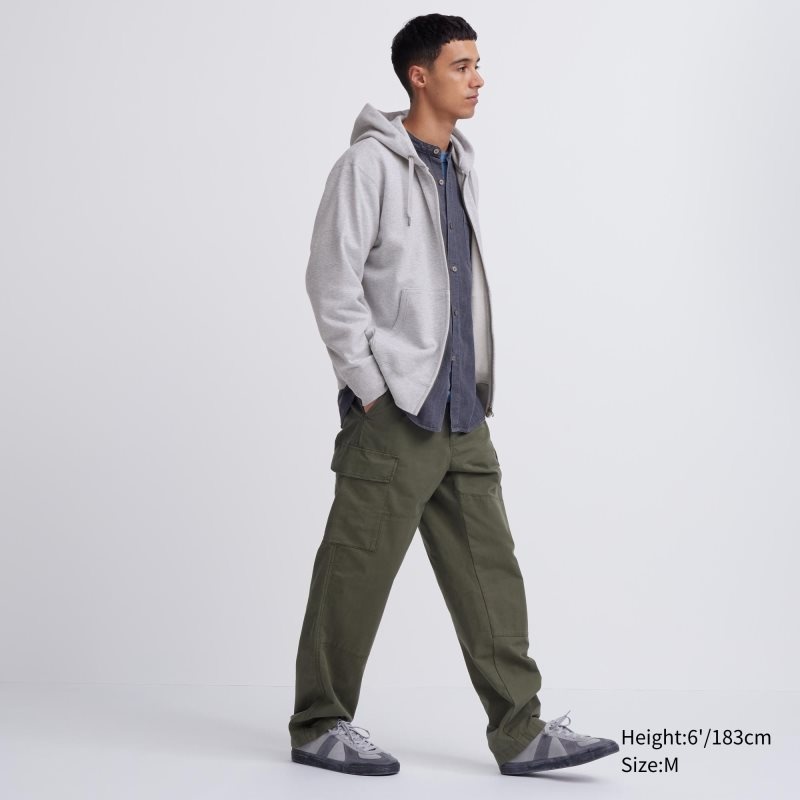 Uniqlo Sweat Long-sleeve Full-zip Hoodie Herr Grå | 5820383