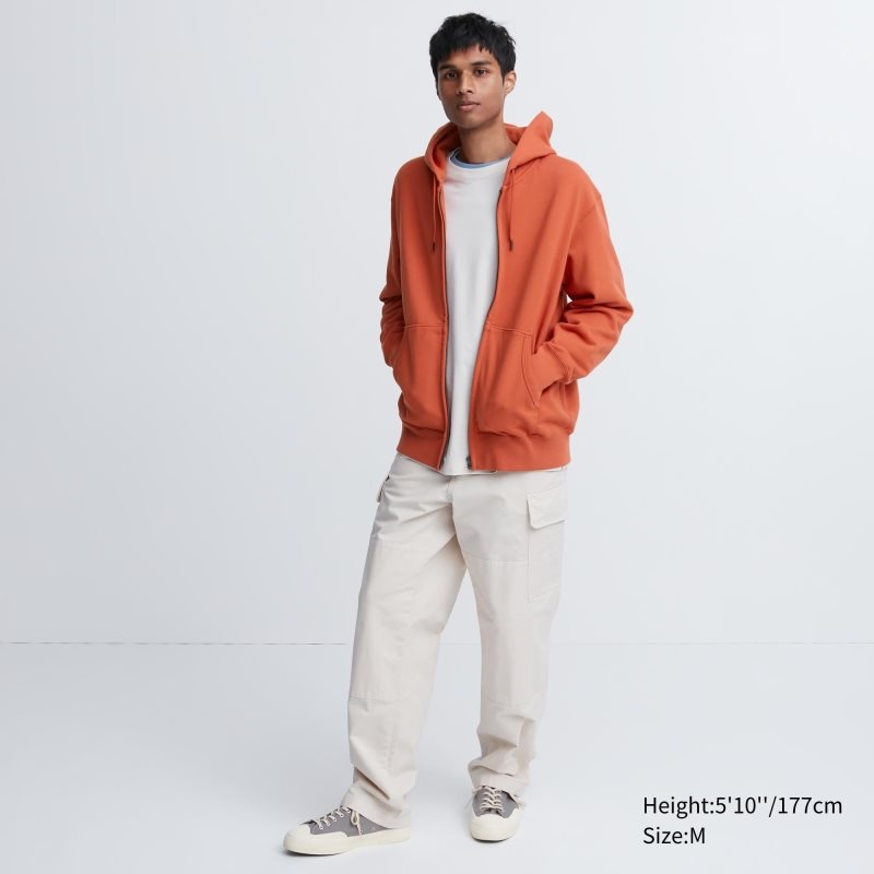 Uniqlo Sweat Long-sleeve Full-zip Hoodie Herr Grå | 5820383
