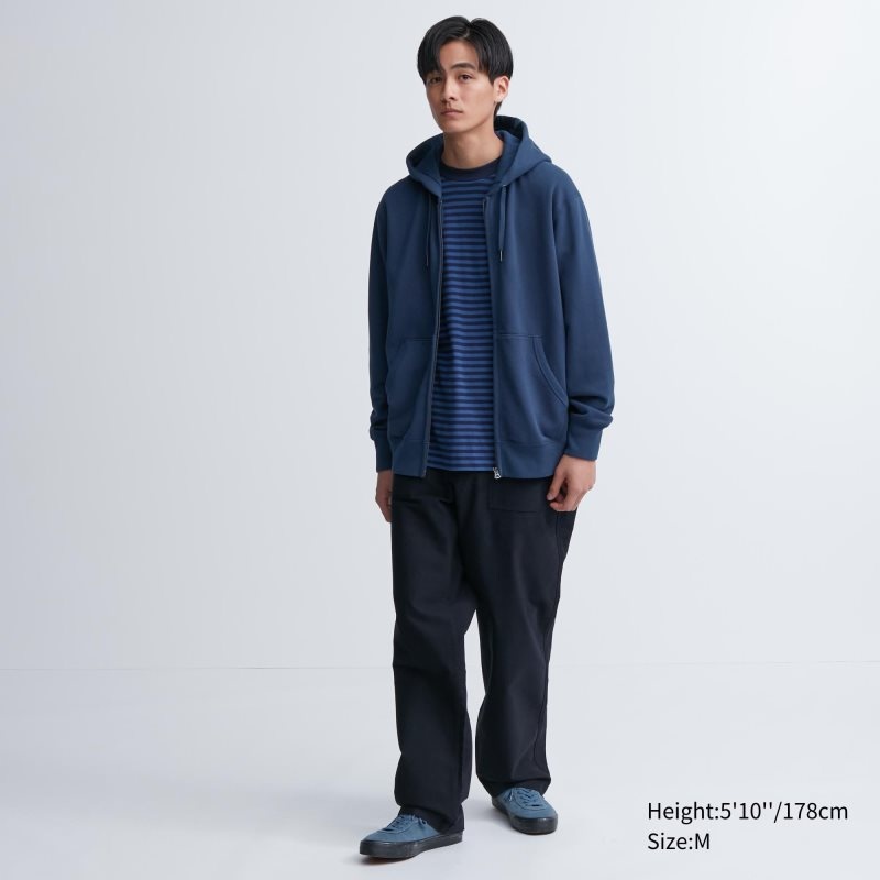 Uniqlo Sweat Long-sleeve Full-zip Hoodie Herr Grå | 5820383