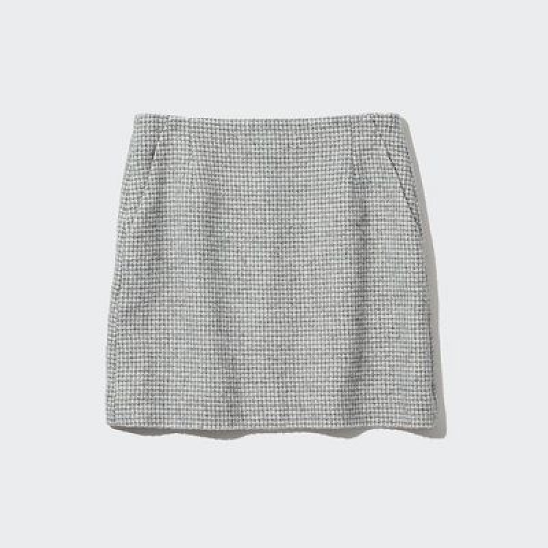 Uniqlo Tweed Mini Kjolar Dam Grå | 4175722