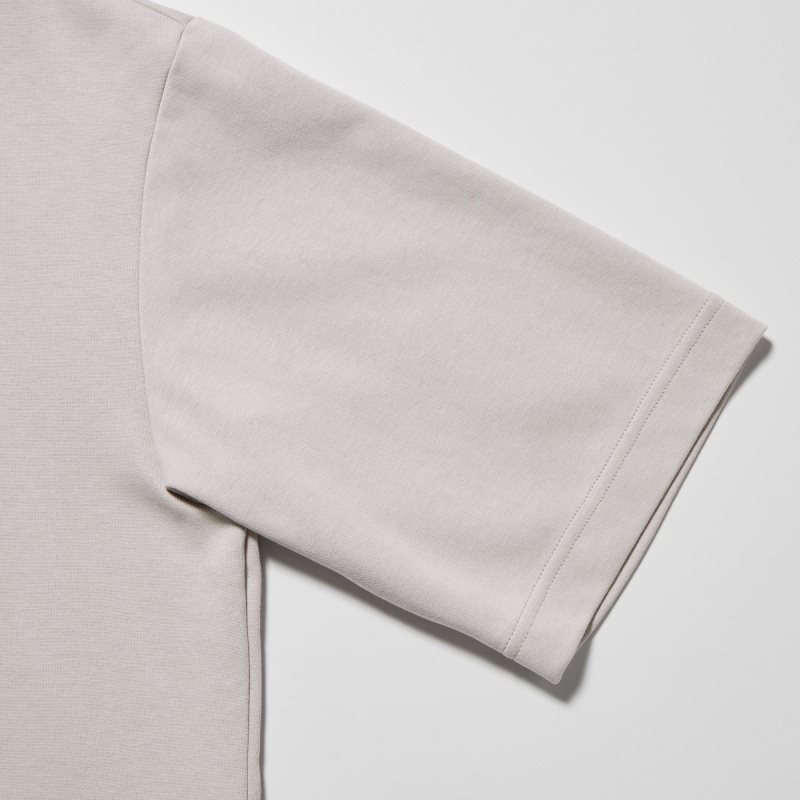 Uniqlo U AIRism Cotton Oversized Crew Neck Half-Sleeve T-shirt Herr Grå | 7979623