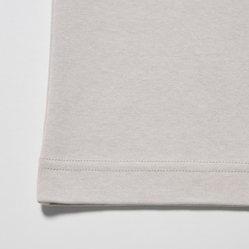Uniqlo U AIRism Cotton Oversized Crew Neck Half-Sleeve T-shirt Herr Grå | 7979623