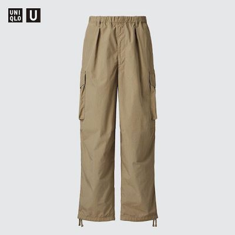 Uniqlo U Wide-Fit Parachute Cargo Byxor Dam Beige | 8183427
