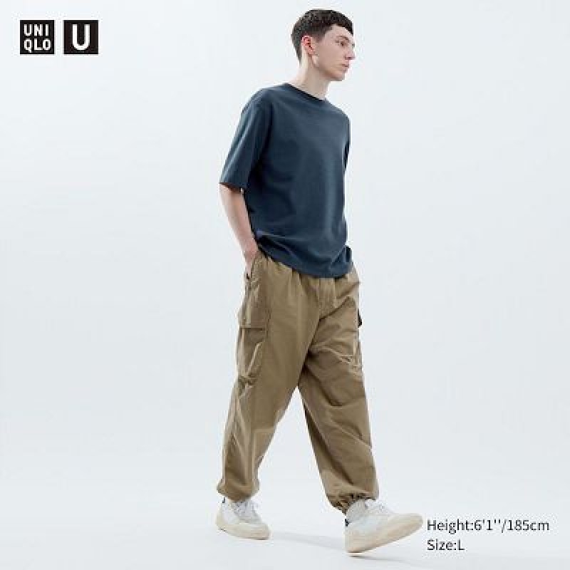Uniqlo U Wide-Fit Parachute Cargo Byxor Dam Beige | 8183427