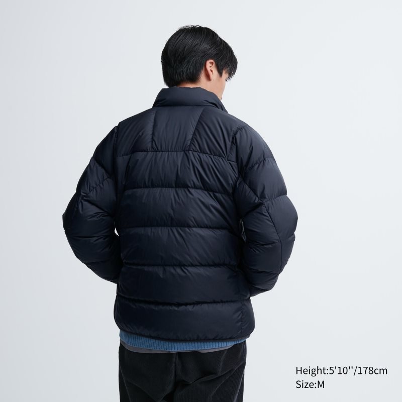 Uniqlo Ultra Light Down 3d Cut Wide Quilt Jackor Herr Beige | 6242397
