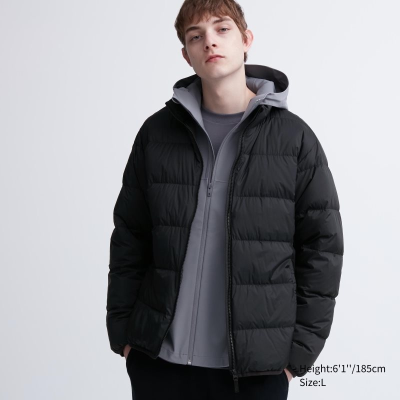 Uniqlo Ultra Light Down 3d Cut Wide Quilt Jackor Herr Svarta | 3538793