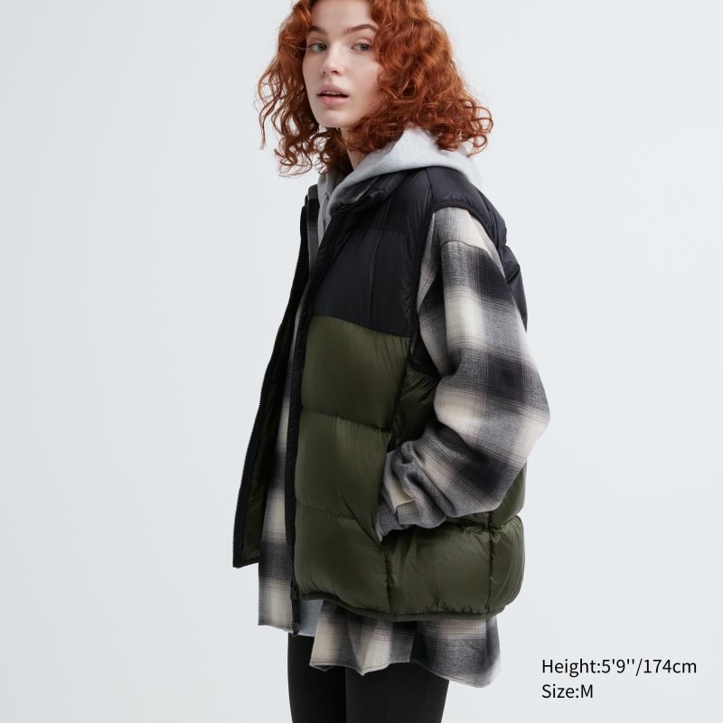 Uniqlo Ultra Light Down Color Block Väst Herr Bruna | 8035259