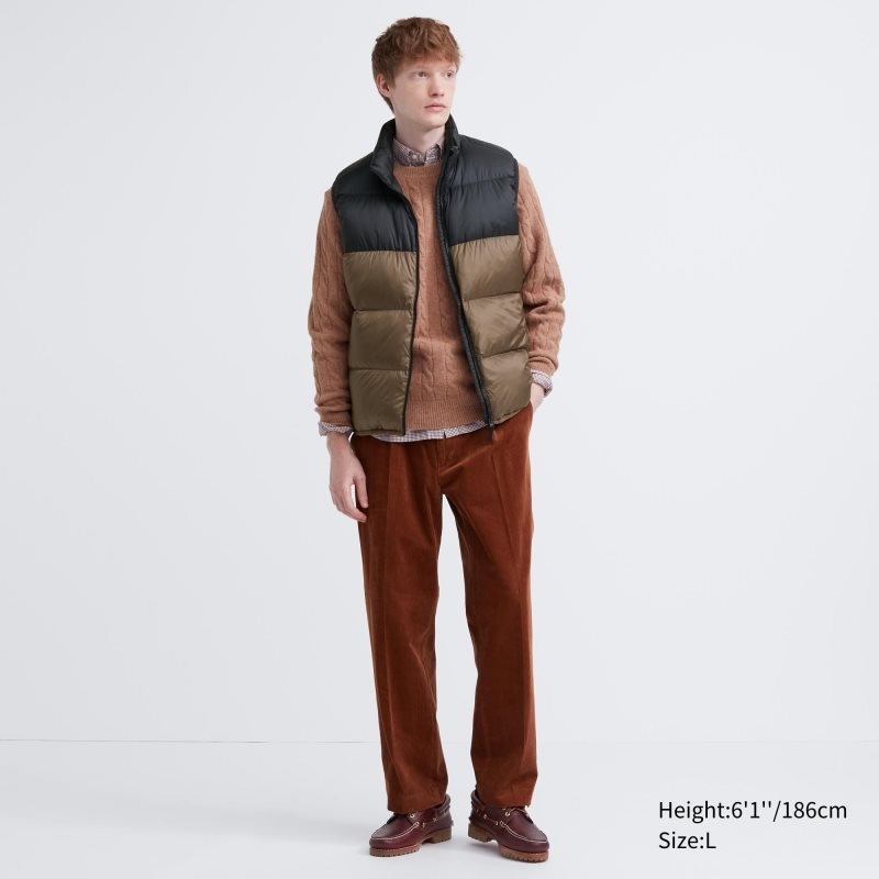 Uniqlo Ultra Light Down Color Block Väst Herr Bruna | 8035259