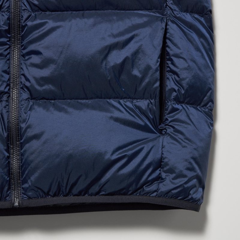 Uniqlo Ultra Light Down Wide Quilt Color Block Väst Herr Bruna | 5378670