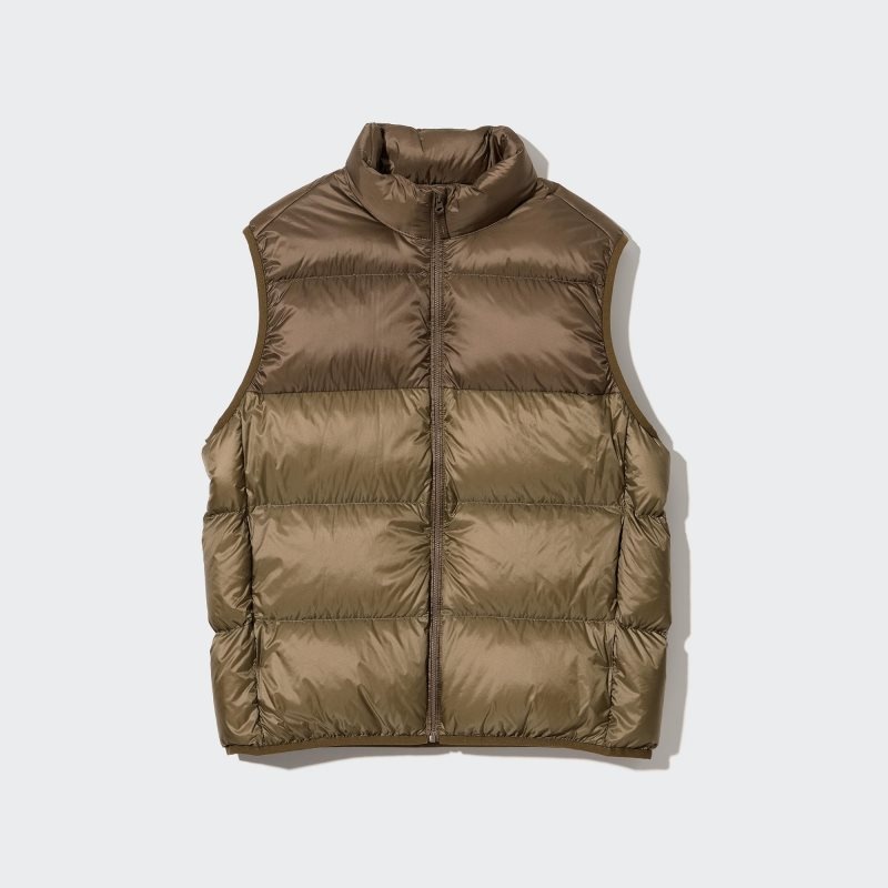 Uniqlo Ultra Light Down Wide Quilt Color Block Väst Herr Bruna | 5378670