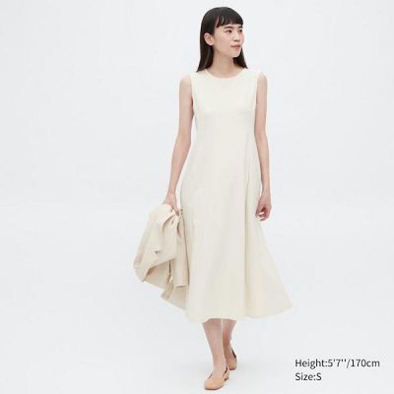 Uniqlo Ultra Stretch AIRism Sleeveless Klänning Dam Vita | 1752208