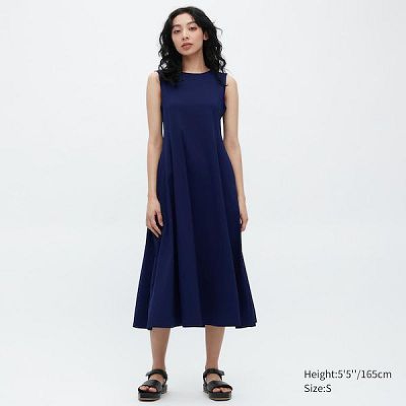 Uniqlo Ultra Stretch AIRism Sleeveless Klänning Dam Marinblå | 4032110