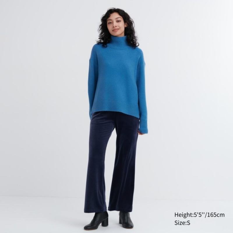 Uniqlo Ultra Stretch Smooth Lounge Byxor Dam Marinblå | 1050334