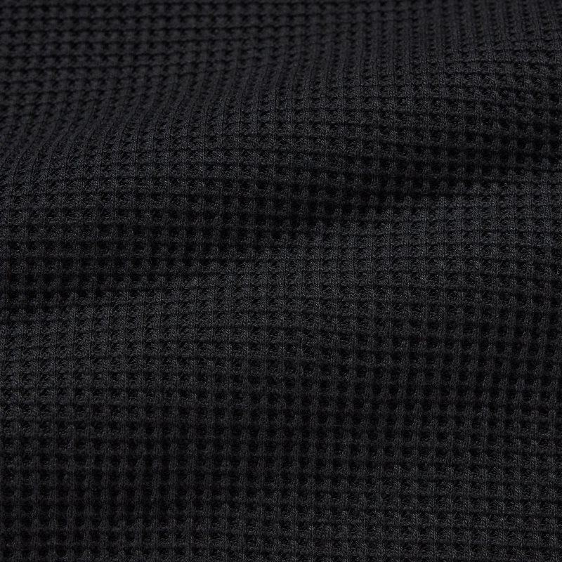 Uniqlo Waffle Long-sleeve Henley T-shirt Herr Svarta | 9282570