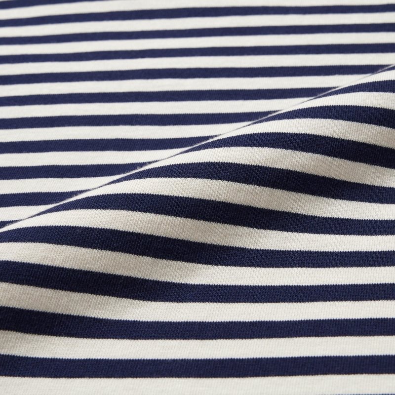 Uniqlo Washed Cotton Oversized Crew Neck Long-sleeve Striped T-shirt Herr Vita | 9992192