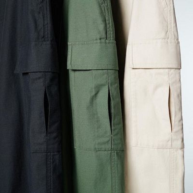 Uniqlo Wide Straight Cargo Byxor Dam Grå | 1067842