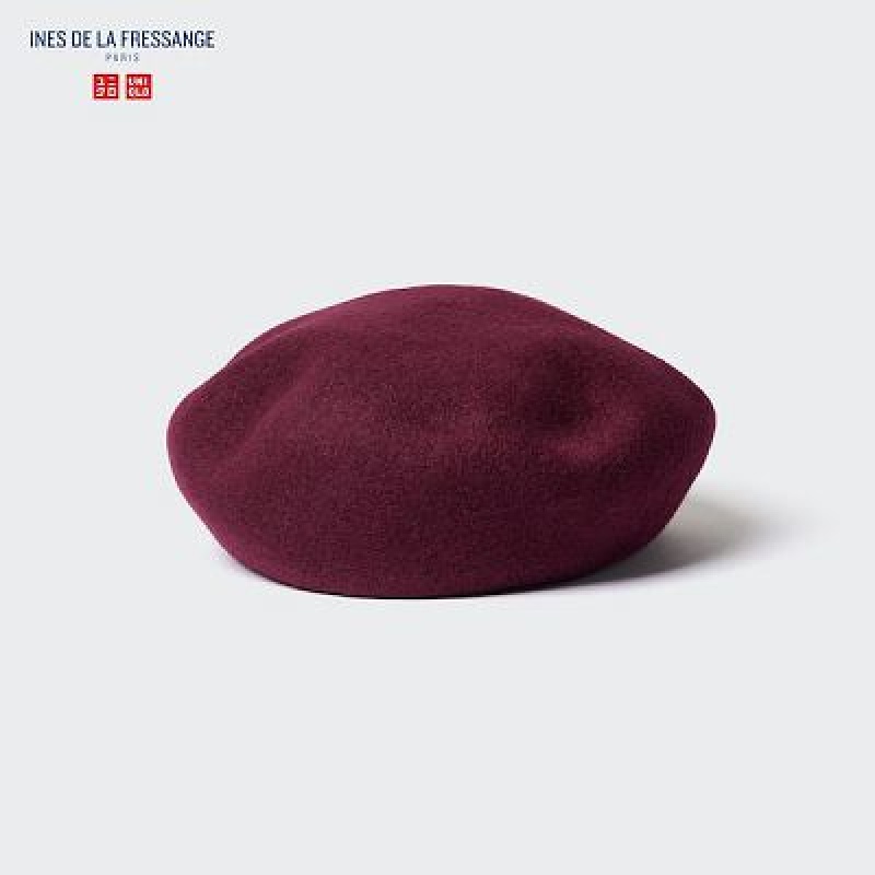 Uniqlo Wool Beret Hatt Dam Vinröda | 3034043