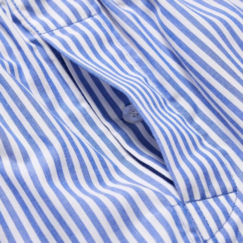 Uniqlo Woven Striped Boxer Underkläder Herr Blå | 9674126
